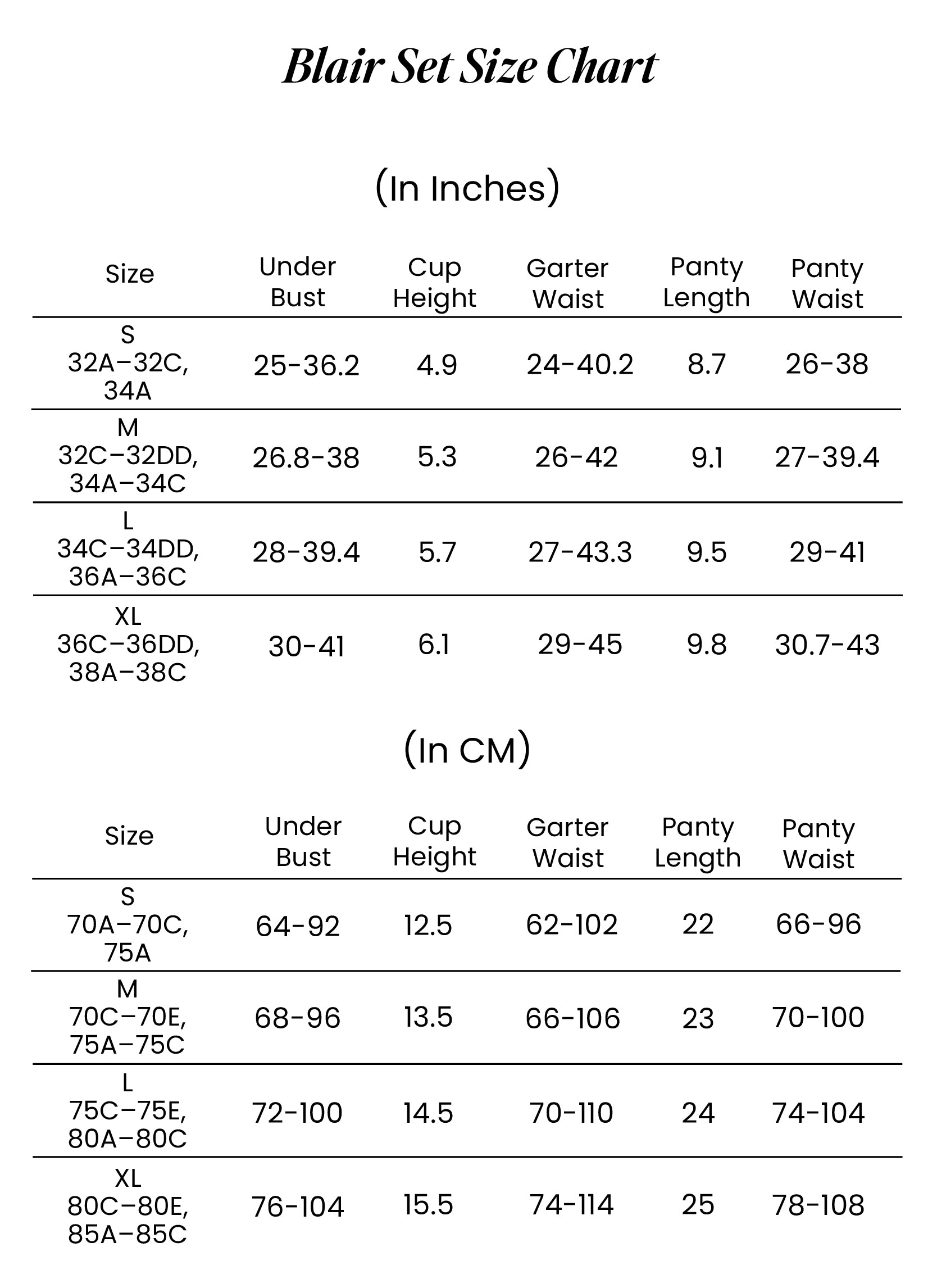 Size Chart