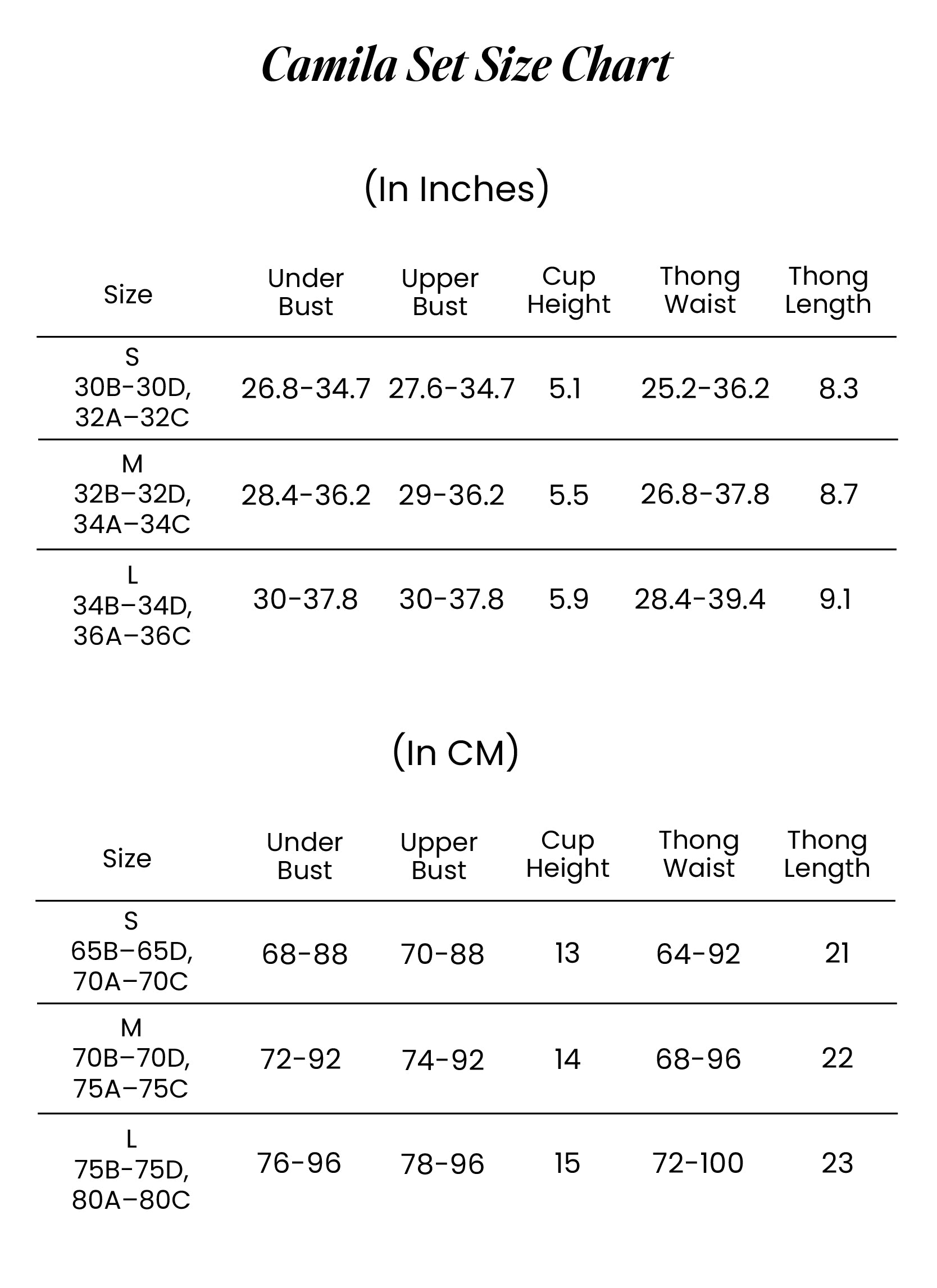 Size Chart