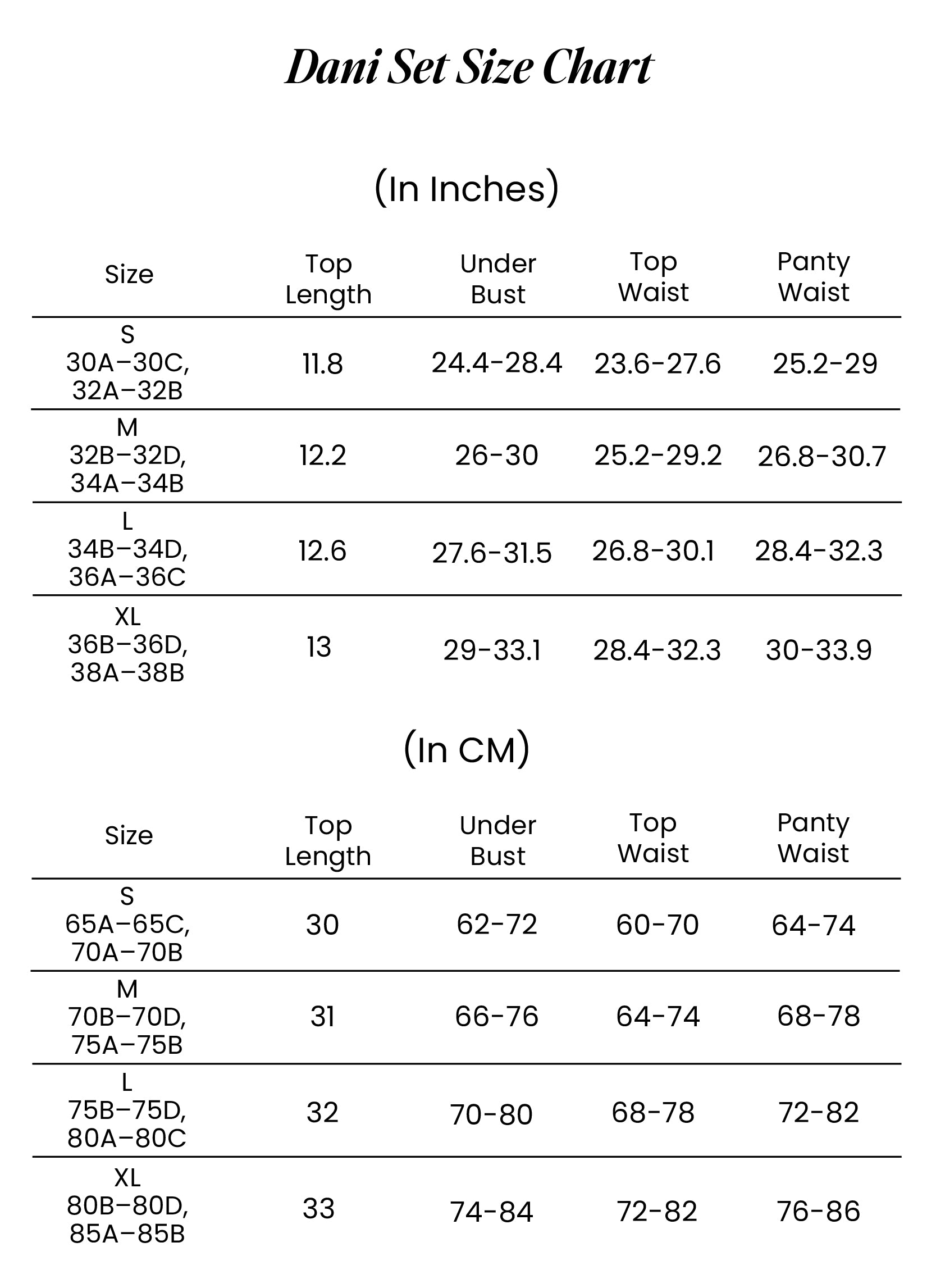 Size Chart
