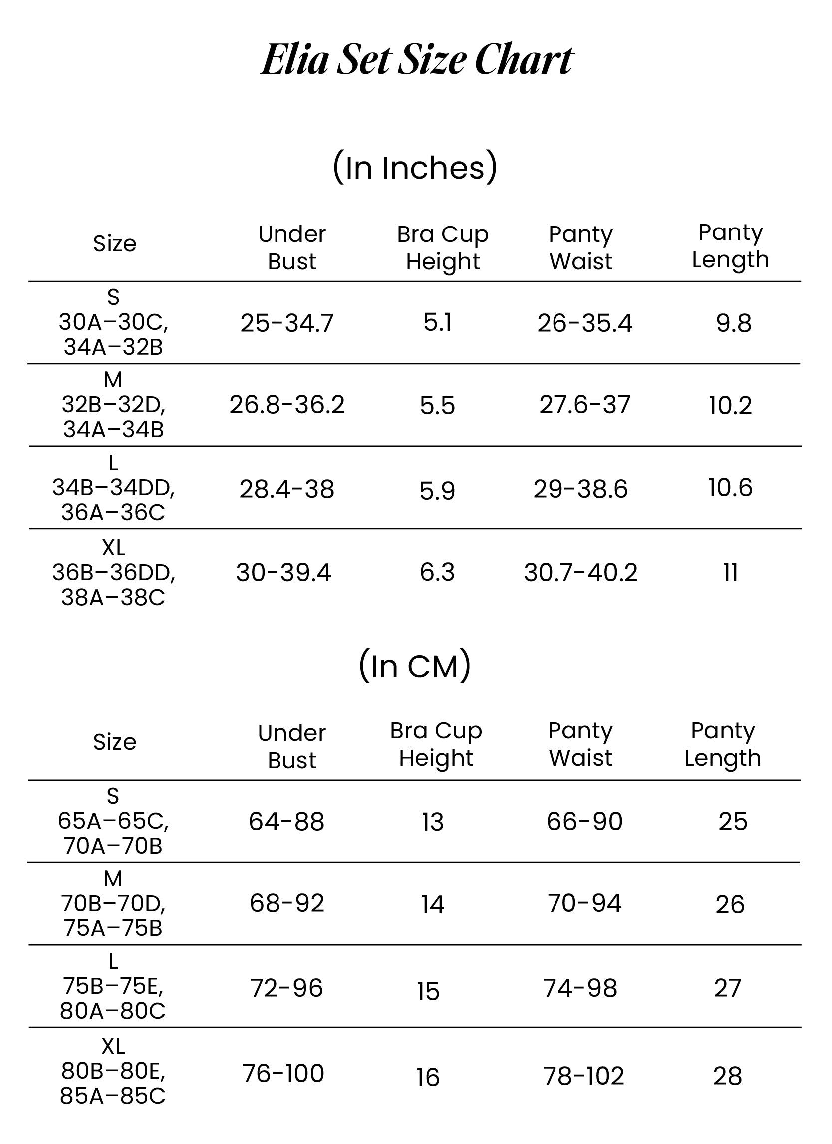 Size Chart