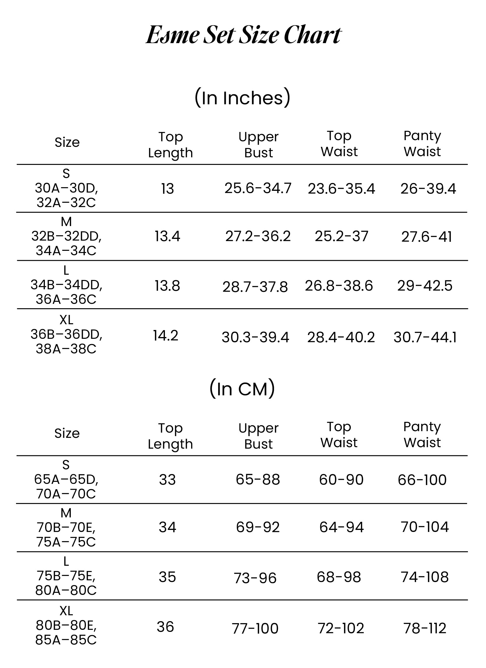 Size Chart