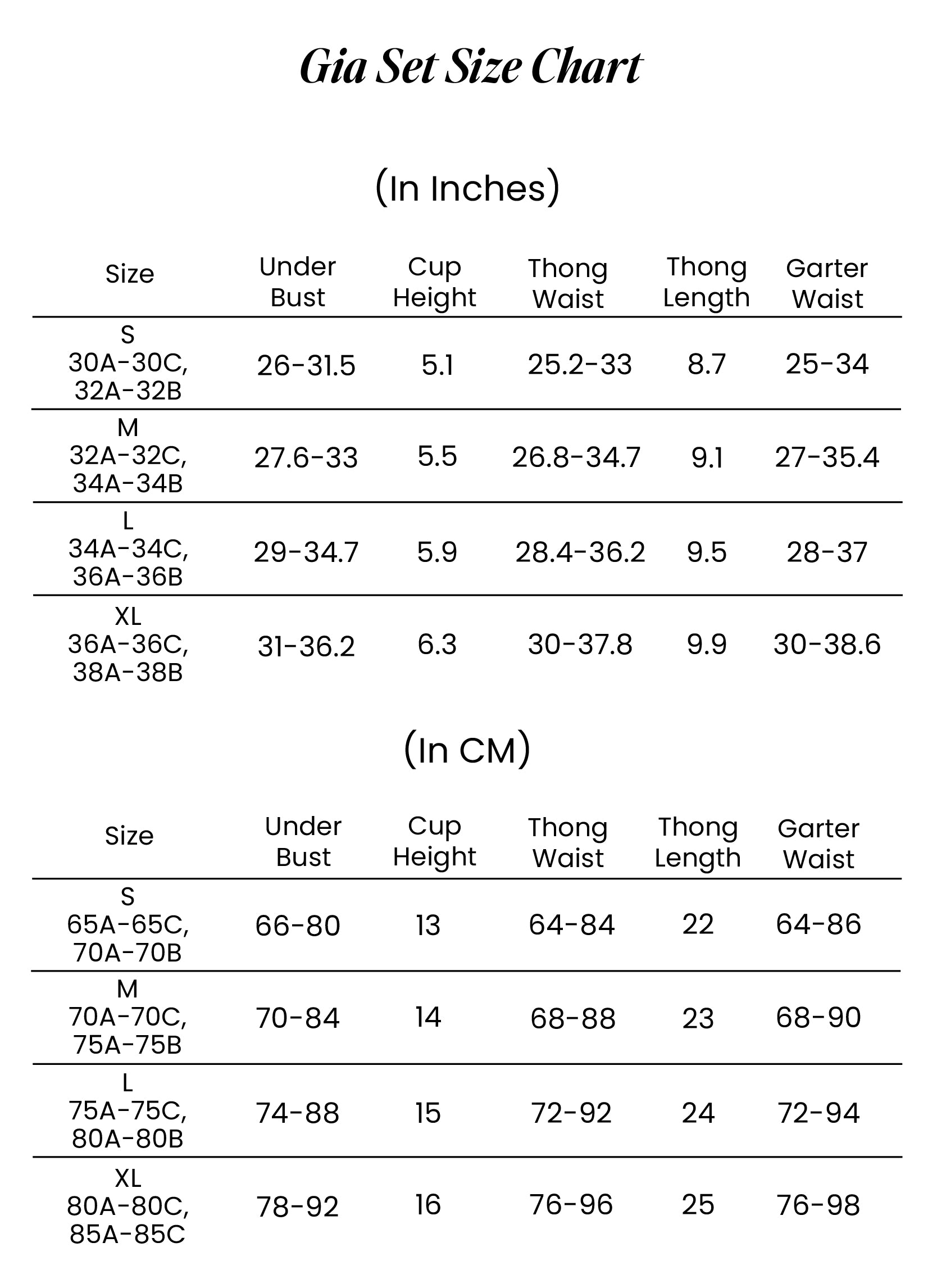 Size Chart