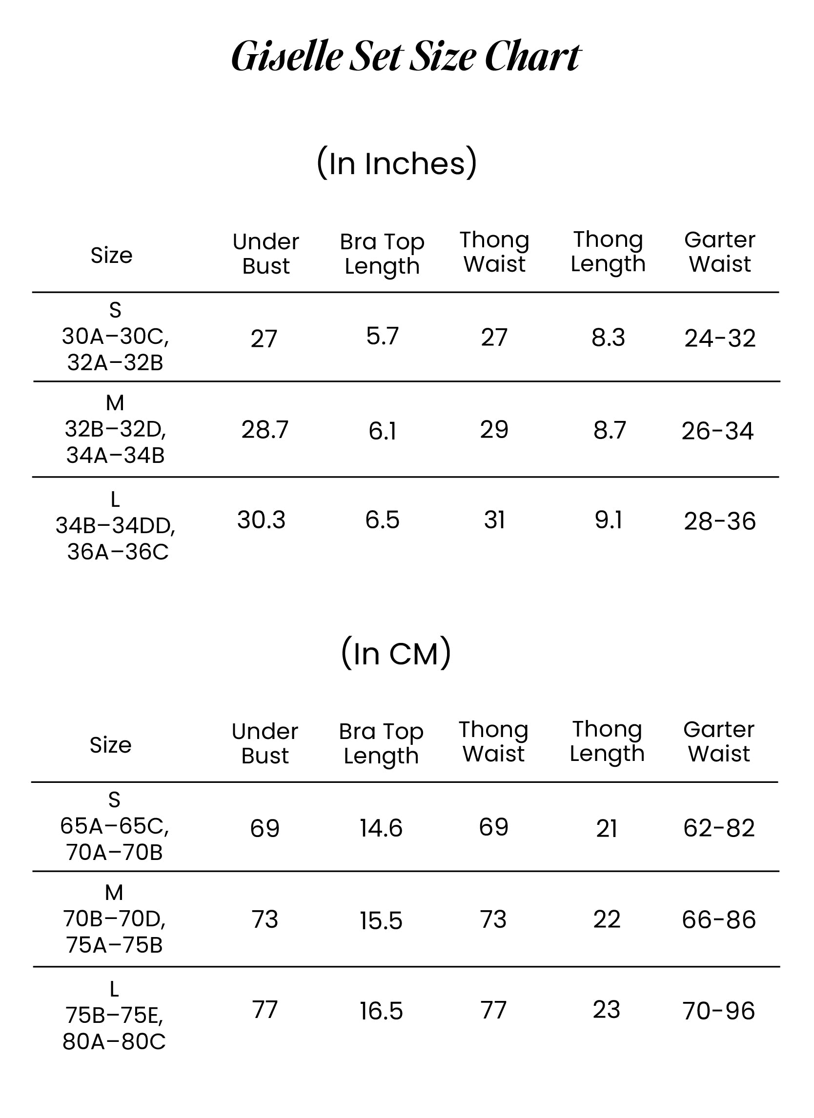 Size Chart