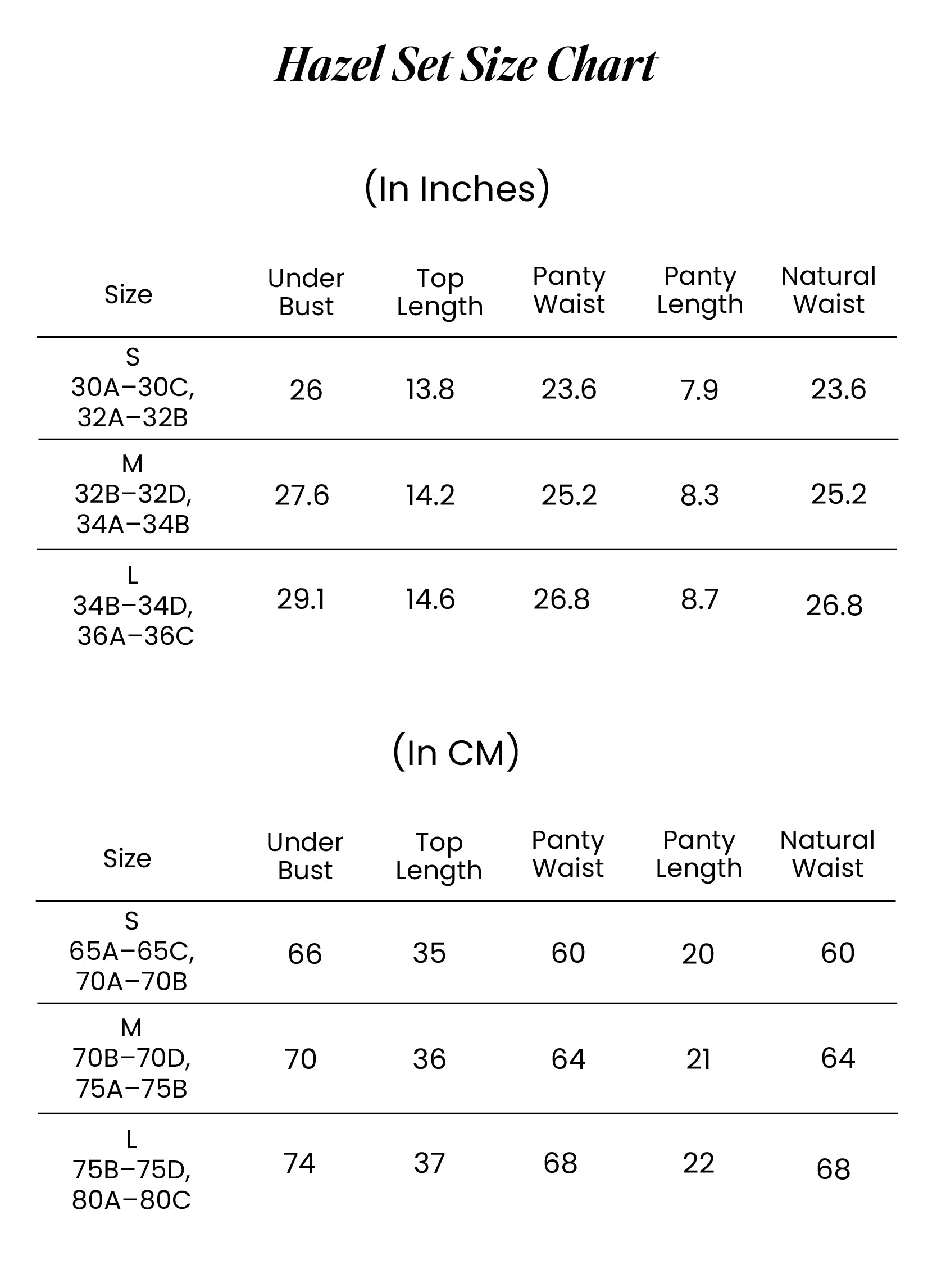 Size Chart