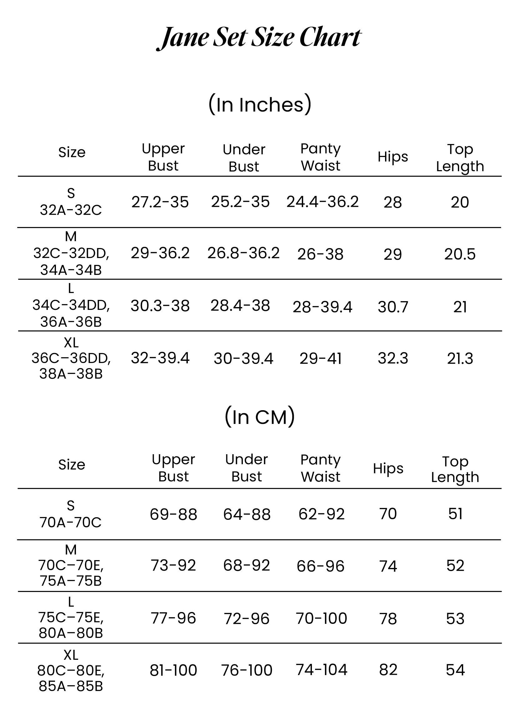 Size Chart