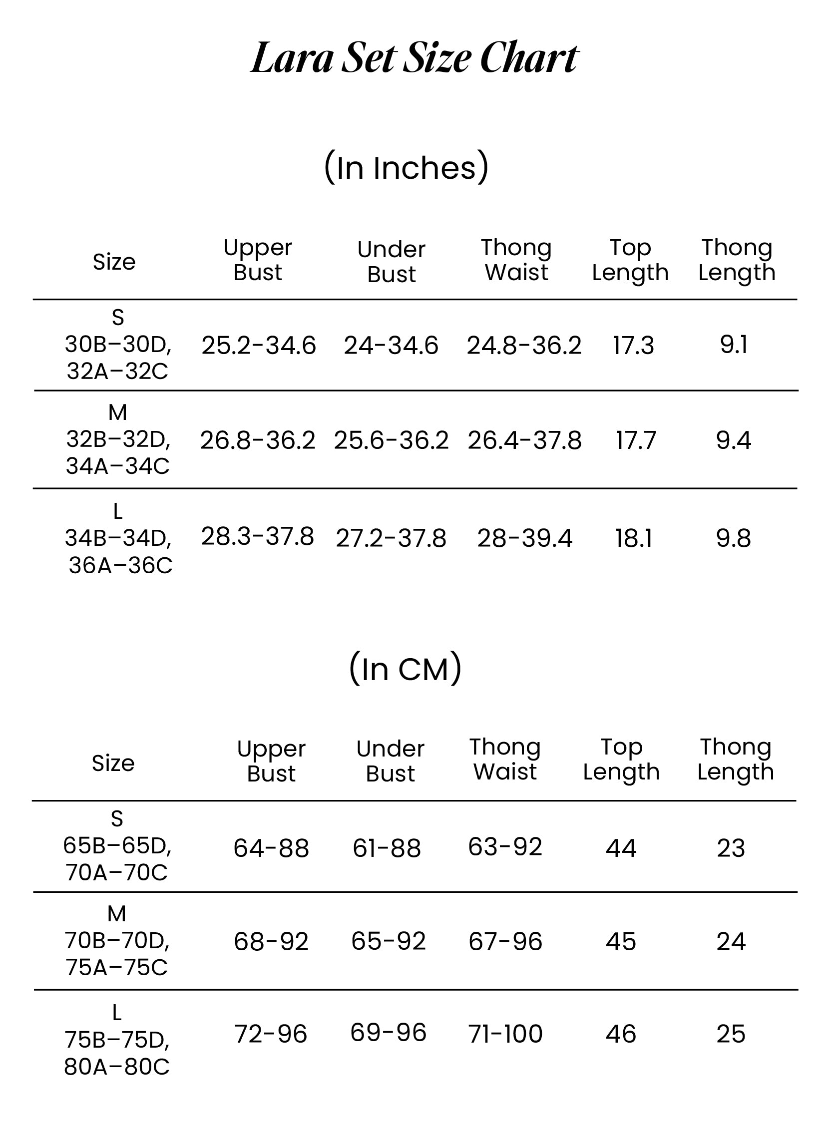 Size Chart