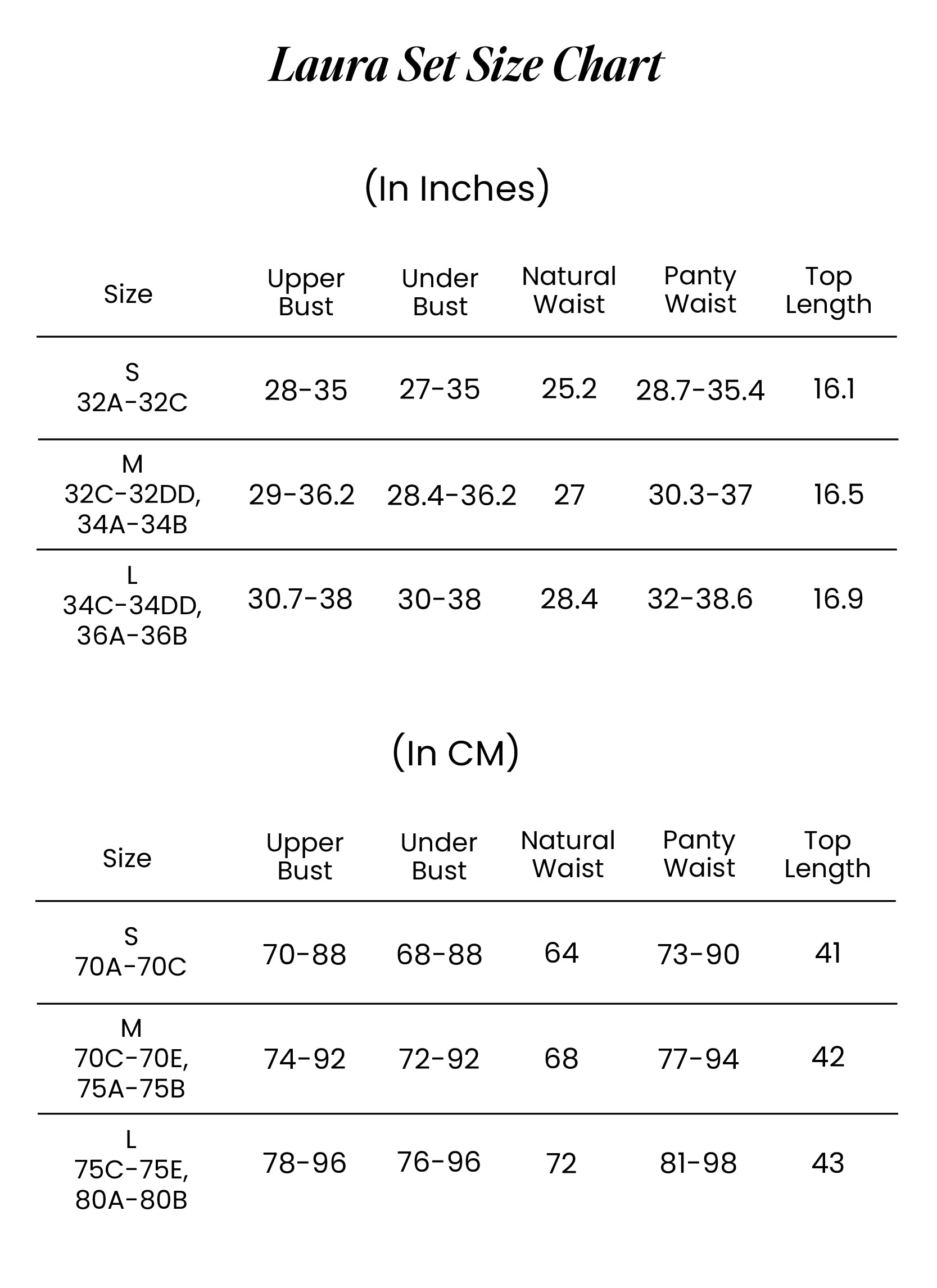 Size Chart