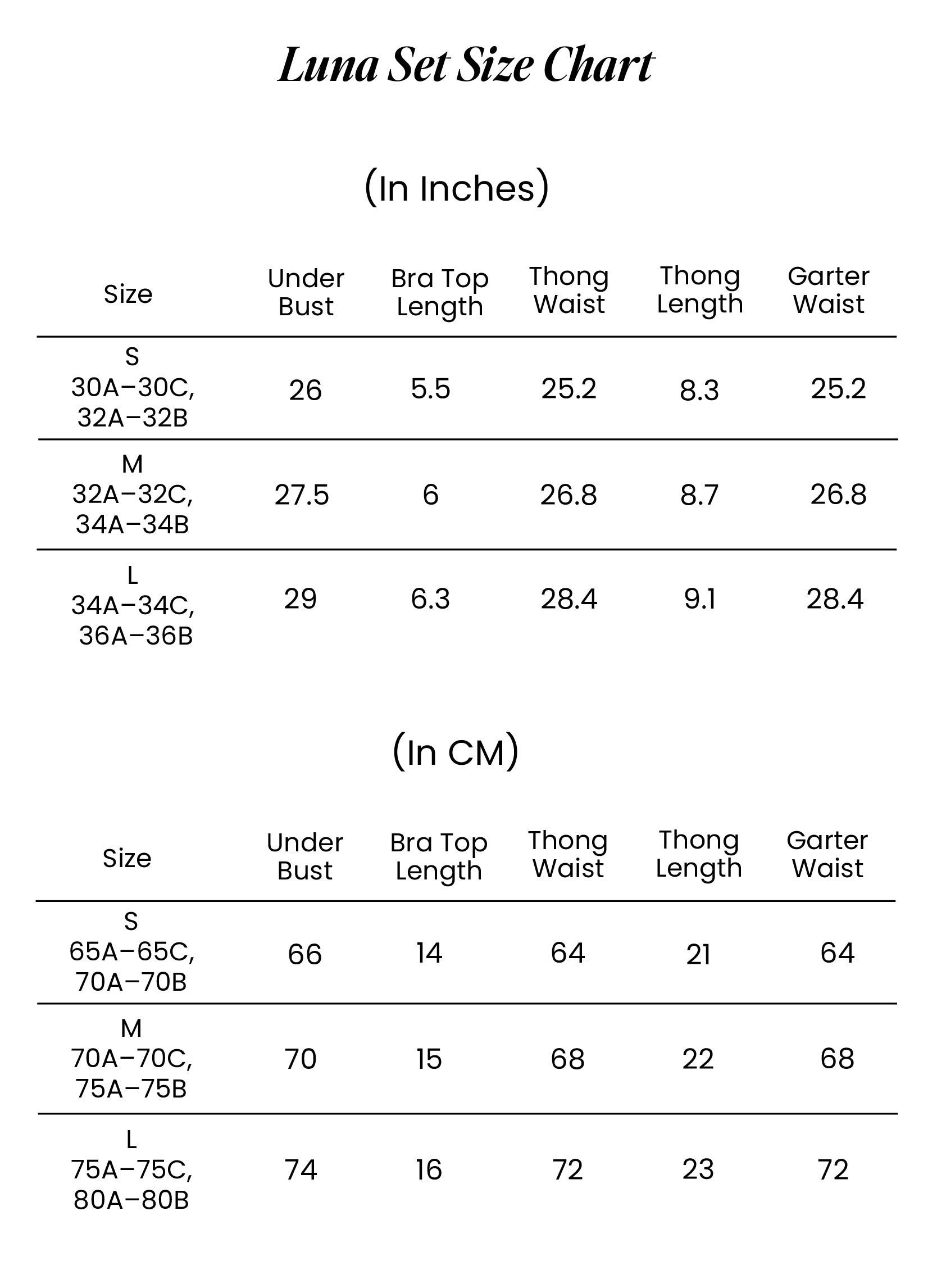Size Chart