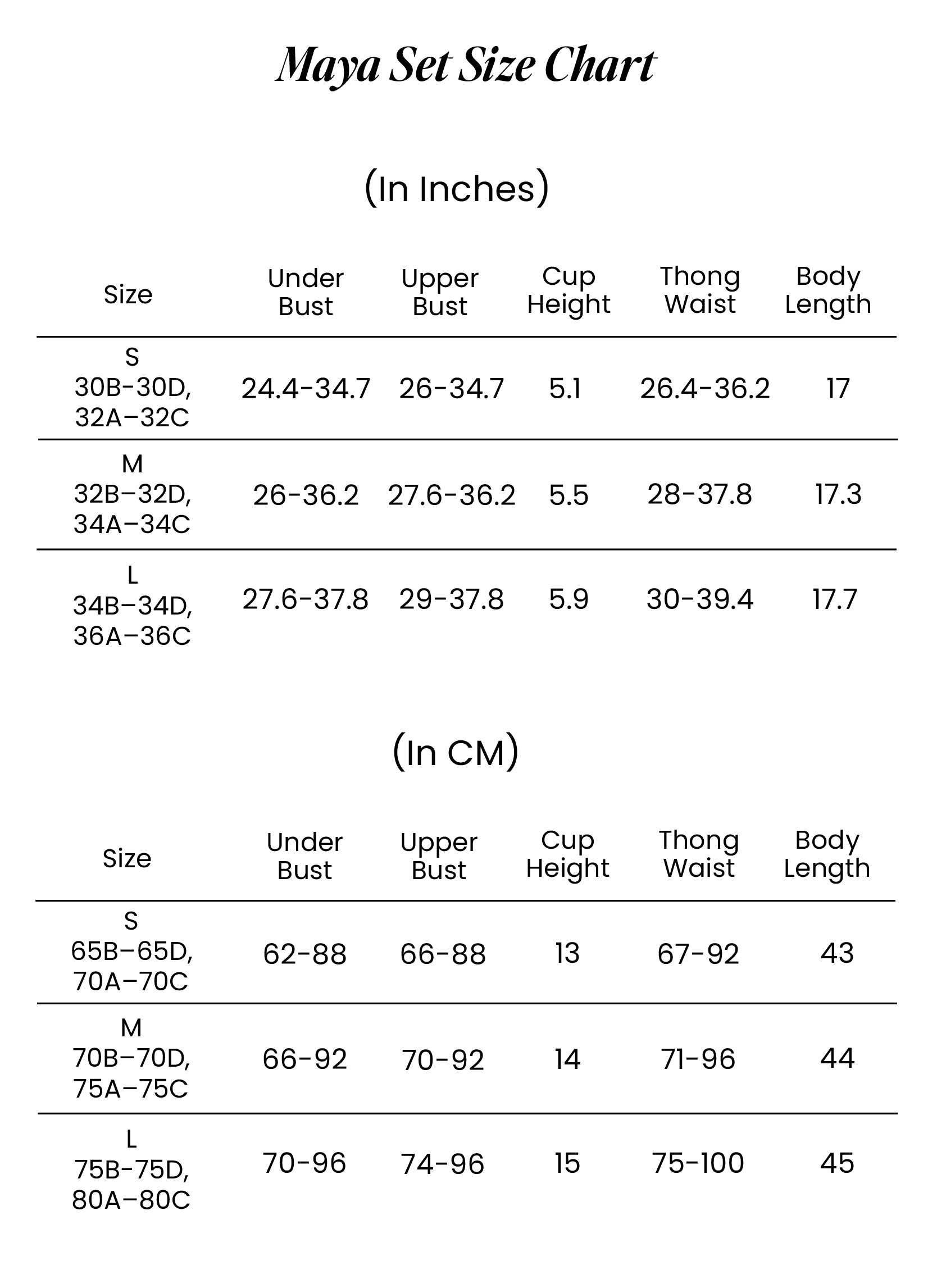 Size Chart