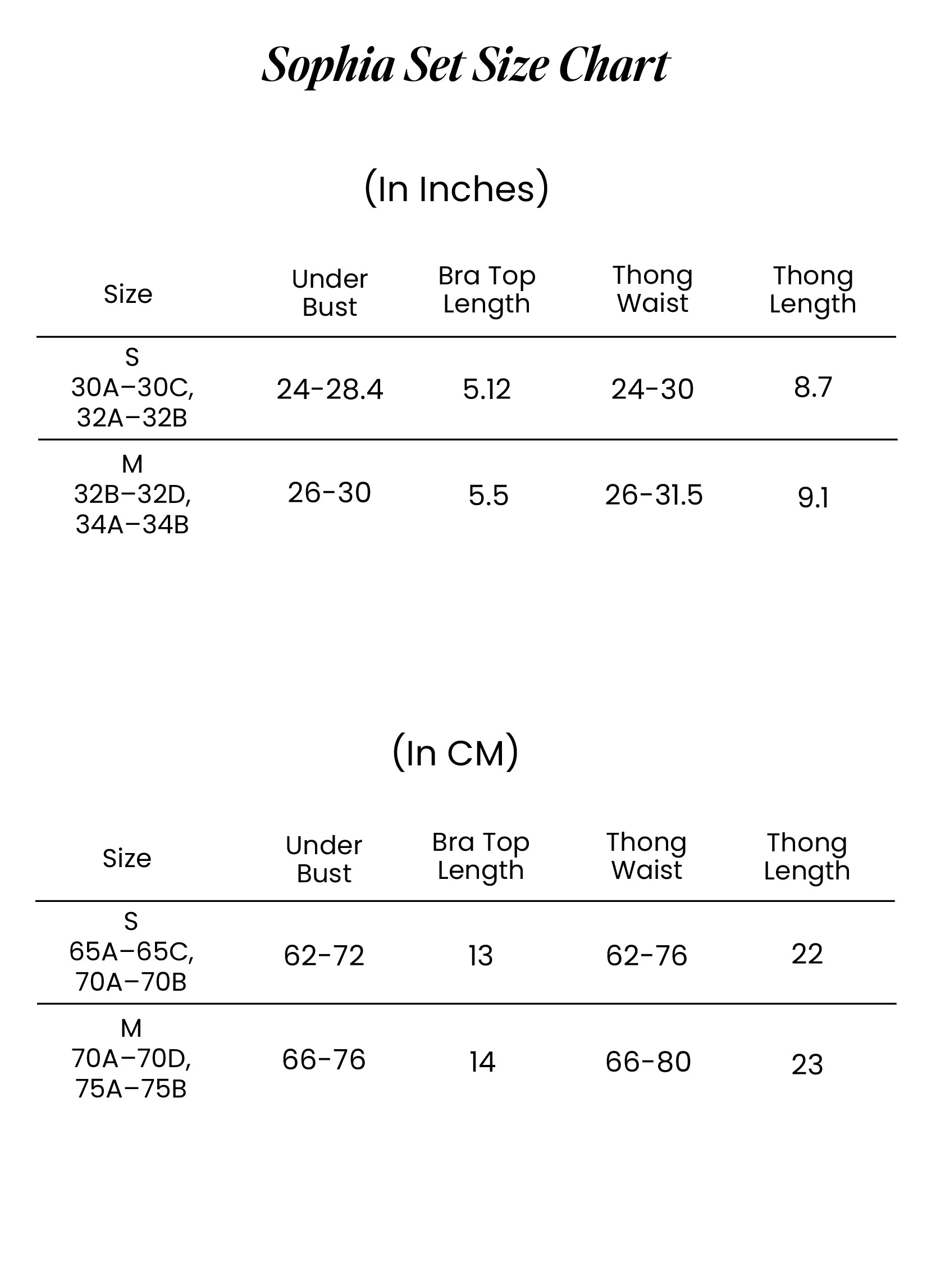 Size Chart